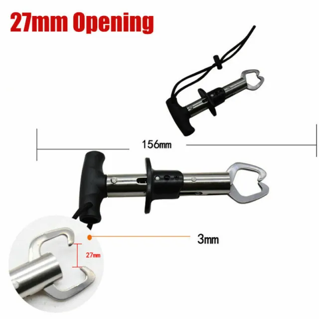 Stainless Steel Fish Lip Grabber Gripper Grip Trigger Tackle Fishing Tool Scale