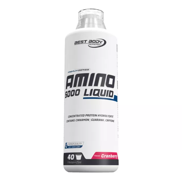 (EUR 24,99 / L) Best Body Nutrition Amino Liquid 5000 - 1000 ml - Cranberry