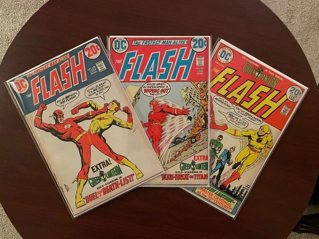 (Lot of 3 Comics) Flash #220 #221 #225 (DC 1973) Bronze Age Reverse Flash VG