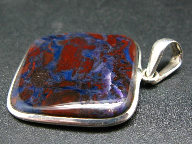 Brownish Red Bustamite Silver Pendant From South Africa - 1.9"