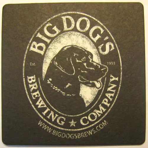 BIG DOG'S BREWING COMPANY Beer COASTER, Mat with DOG, Las Vegas, NEVADA 2012