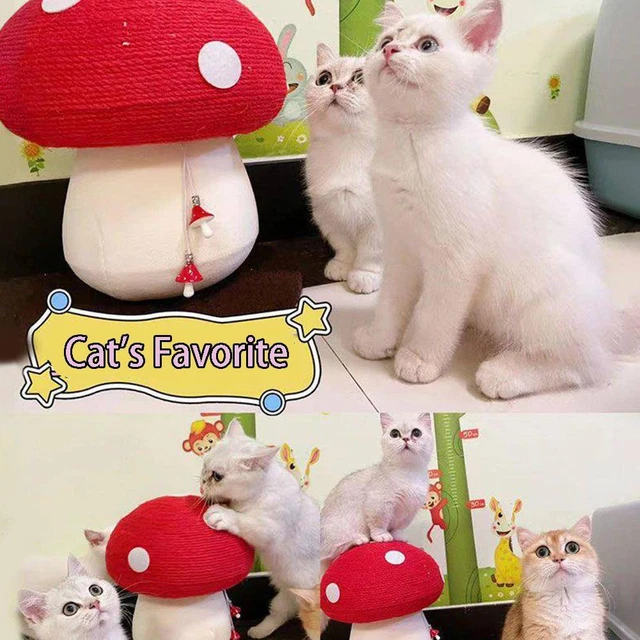 Cute cat Mushroom scratching post cat toys For pet relief E9R1