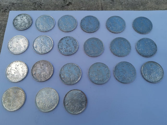 lot of 21  silver coins  30  drachma drachmae greece five 5 kings 1963