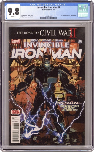 Invincible Iron Man #9A Deodato CGC 9.8 2016 4301602002 1st Riri Williams
