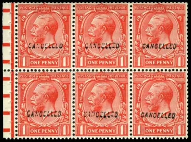 SG419 1924 1d. Scarlet. Block Cypher. CANCELLED Type 28.