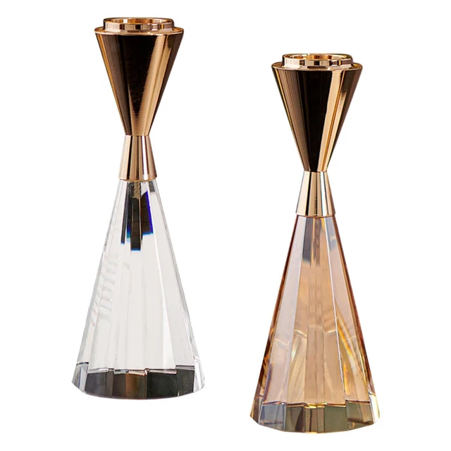 2 Bougeoirs Coniques Dorés Vintage – Métal, 7cm De Haut, Pour Mariage, Noël, Décoration Intérieure - 9