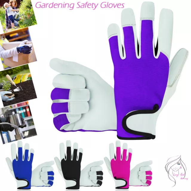 Ladies / Mens Leather Gardening Gloves Thorn Proof Garden work gloves