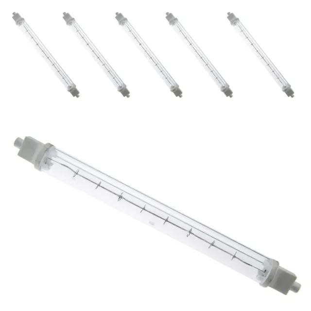 GANTRY HEAT LAMP BULB x 6 300w Glass Jacketed Food Safe 218mm 220mm LONG PUSH IN