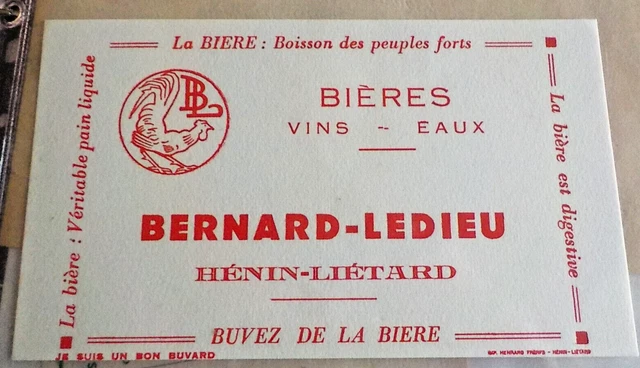 Buvard Ancien Biere Brasserie Bernard Ledieu Henin Lietard 1