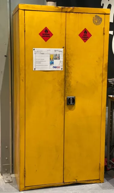 Yellow COSHH Cabinet Metal Cupboard HSE Cabinet Hazardous Substance Storage £50
