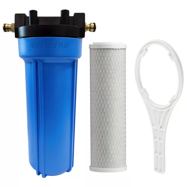 Single Caravan Water Filter System  with  Brass Garde Hose connection fitting