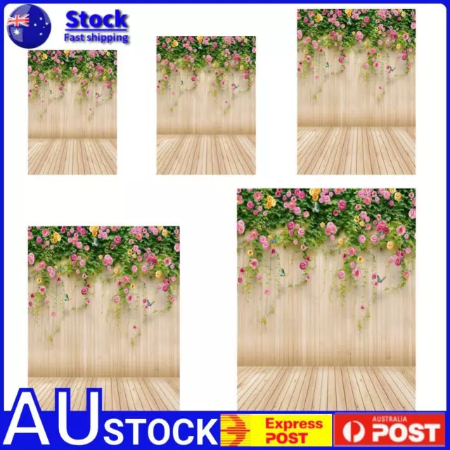 Wooden Planks Flower Photography Background Cloth Backdrop Studio Photo Decor