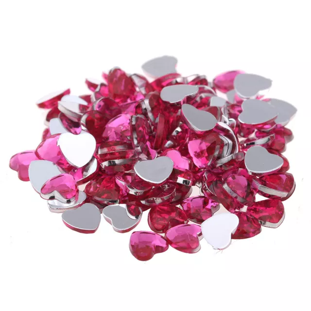 14mm Heart Shape Flat Back Resin Crystal Rhinestones Beads Applique 100pcs