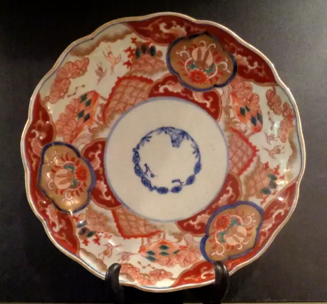 Antique Japanese Meiji Period Hand Painted Imari Porcelain Plate