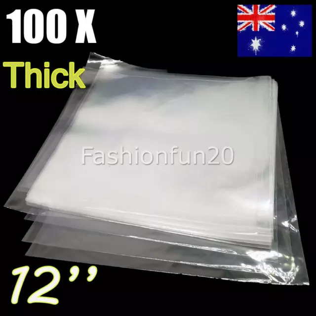 100 x LP 12" CLEAR CLARITY OUTER COVER SLEEVES FOR VINYL RECORDS THICK 80um AU