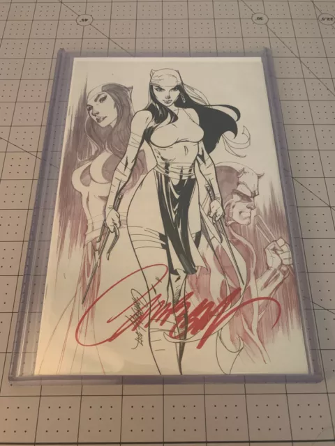 Elektra #1 J Scott Campbell Exclusive Cover C Virgin Signed COA (Marvel, 2017)