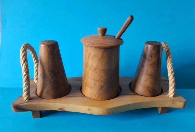 Ensemble Sel Et Poivre Khokhloma Russe – Bois Peint à La Main – H10/D15cm – Fait Main