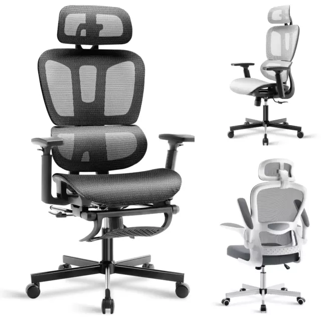 Ergonomic Office Chair Home Swivel Adjustable Lumbar Support Computer Desk Chair