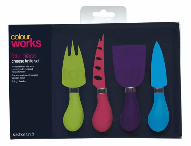 Cheese Knife Set of 4- KitchenCraft ColourWorks Cheese Serving 2