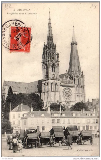 28 CHARTRES - les fleches de la cathedrale