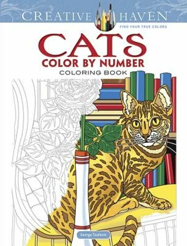 CREATIVE HAVEN CATS Color By Number Coloring Book By George Toufexis Creative haven cats color by number coloring book by george toufexis
