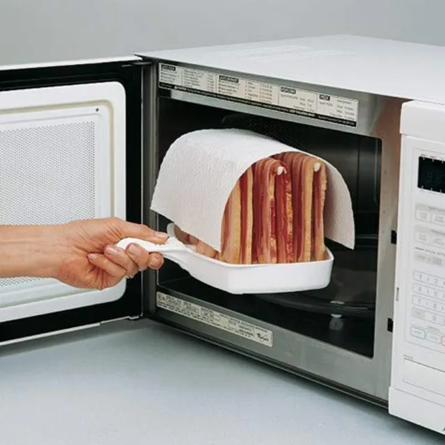 HD Bacon Cooker PP Plastic Healthier Crisper Heat Resistant Microwave Bacon GL