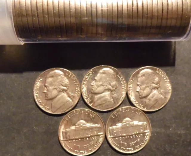 1955-P Jefferson Nickel Choice/Gem BU Roll Uncirculated