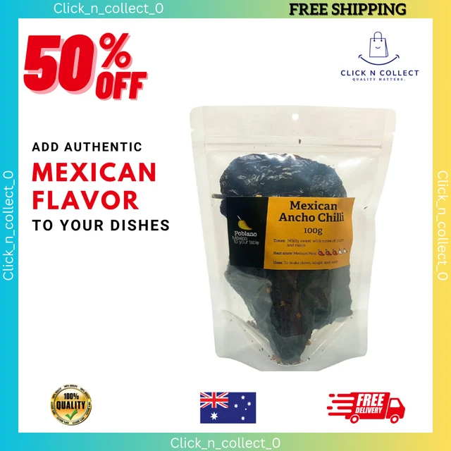 Poblano Mexican Ancho Dry Chillies, 100 g: Add Mexican Flavor to You Dishes | AU