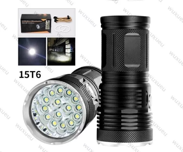 50000Lm Lumen LED Taschenlampe Hand XM-L 15led T6 Wandern Zelten Licht  A