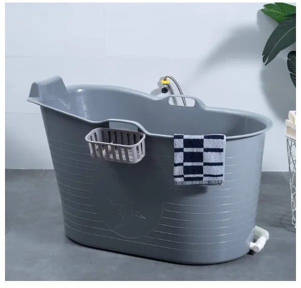 Mobile Badewanne, Ideal für das kleine Badezimmer, 97x54x63cm, Stylisch (Grau)