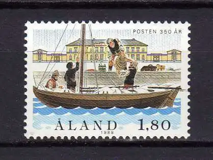 13809) ALAND 1988 MNH** 350 year post - barche - posta