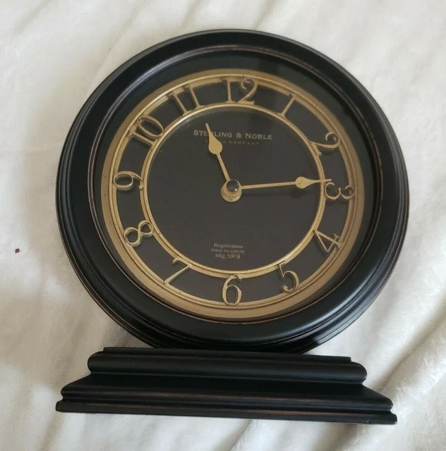 VINTAGE STERLING NOBLE Mfg No 9 Mantle Clock Quartz 12" for repair