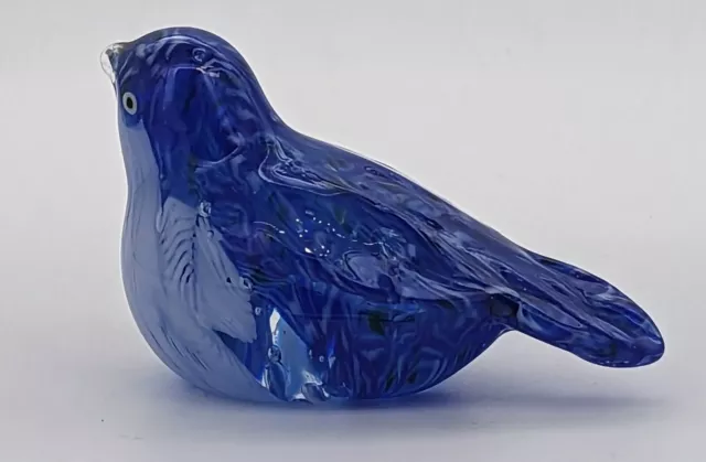 Lovely Little Hand Blown Glass Bluebird Figurine/Paperweight