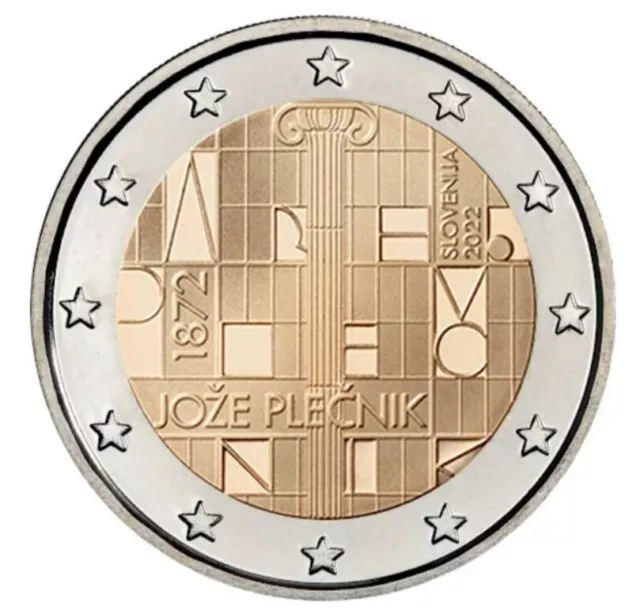 Moneda 2 euros Eslovenia 2022 Joze Plecnik SC/UNC.