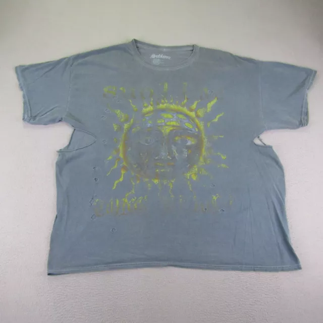 Sublime Shirt Womens Oversized Blue Distressed Urban Outfitters Sun Top Ska Punk
