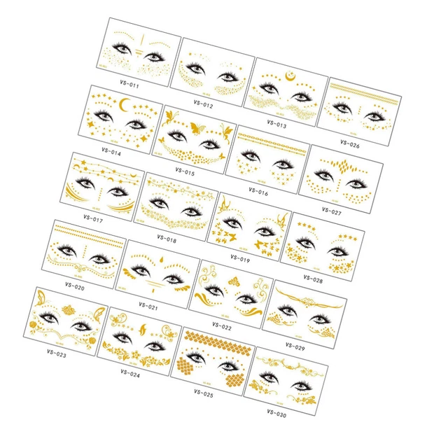 20 Sheets Tattoo-Aufkleber Temporäre Körperkunst-Tätowierung Blumen- Halloween