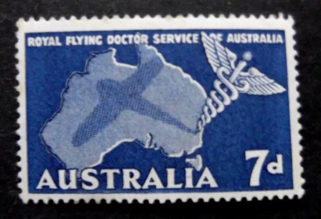 Australia-1957-7d Flying Doctor issue-MH Good gum