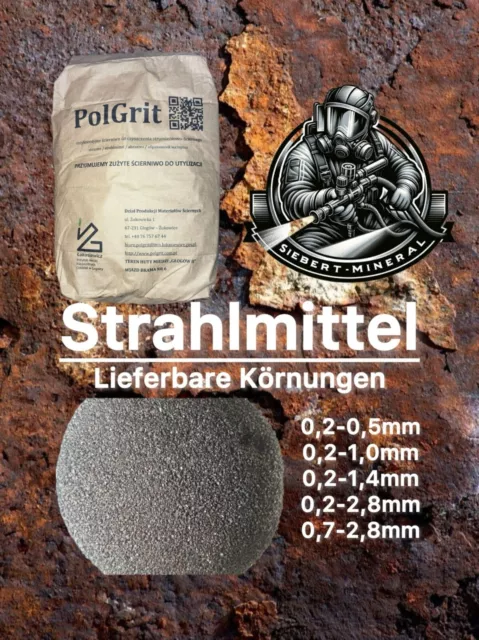 Strahlmittel Schlacke 25Kg Körnung 0,2-1,4mm Sandstrahlen Strahlsand Strahlgut