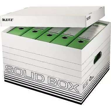 Leitz Archivbox Solid L 34,6 x 30,5 x 45 cm (B x H x T) DIN A4 mit Archivdruc...