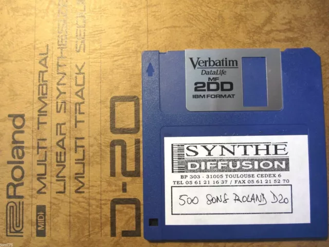 ROLAND D-20 Linear synth 500 Patches + factory SOUNDS Library D20 FLOPPY Format