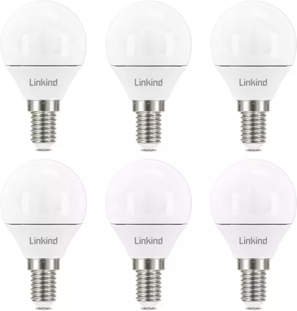 Linkind Dimmerabile Lampadine LED E14 Attacco Edison, Golf P45/G45, 4,5W(Equival