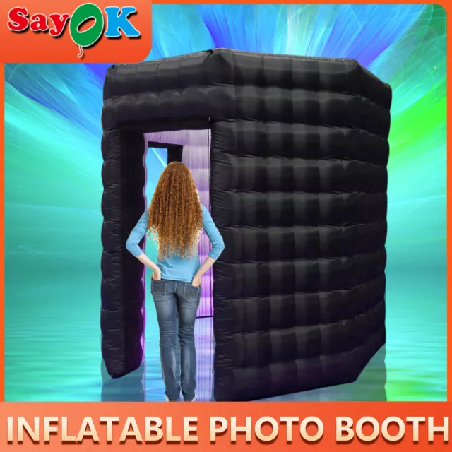 Inflatable Photo Booth Backdrop LED Enclosure Tent Event Show Party Exhibition