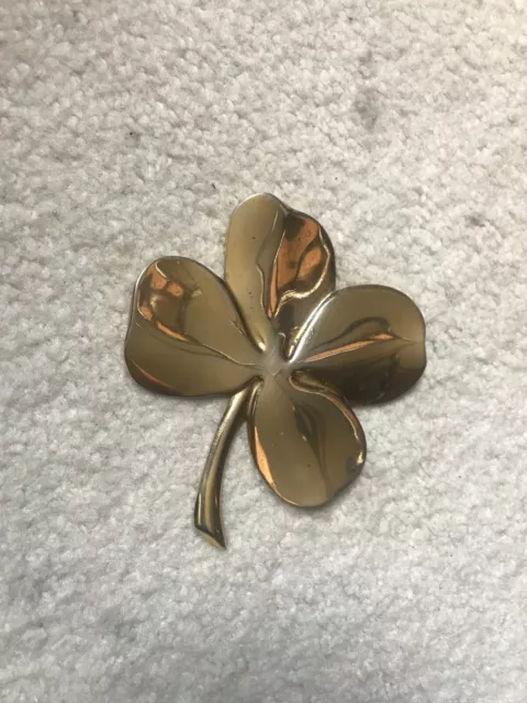 Gerity 24K Gold Plated Four Leaf Clover Paperweight Motto Hope Faith Love & Luck