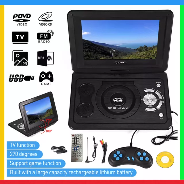 Upgraded 13.9" Portable DVD Player HD Game FM TV Function 270°Swivel Screen