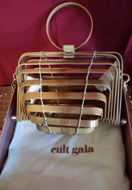 CULT GAIA Natural Bamboo Purse Handbag Top Handle