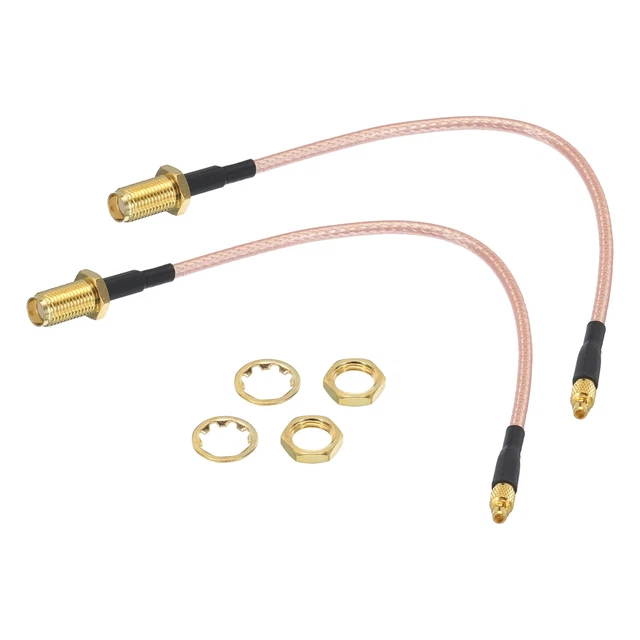 RG316 Coaxial Cables SMA Female to MMCX Male 0.5FT Orange 2Pcs