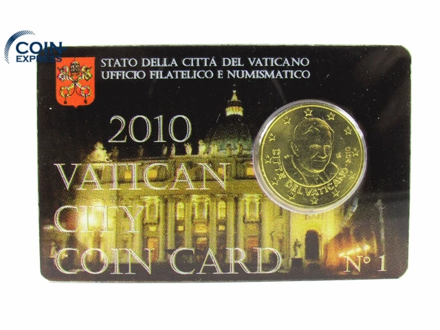 *** 50 Cent VATIKAN 2010 in COINCARD Vaticano Münze Euro Coin-Card  Nr. 1 KMS **