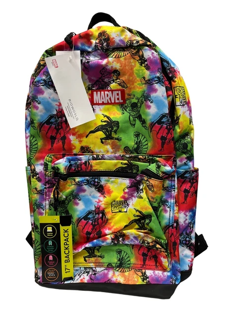 Marvel Comics Superheroes Unisex Printed Backpack Multi-Color Tie Dye