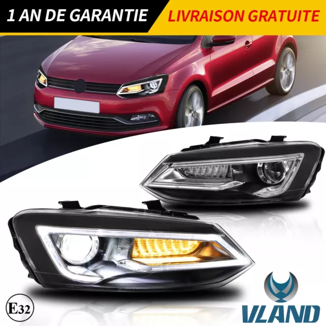 VLAND Double Poutre LED Phares Avant pour Volkswagen VW Vento Polo 2011-2017