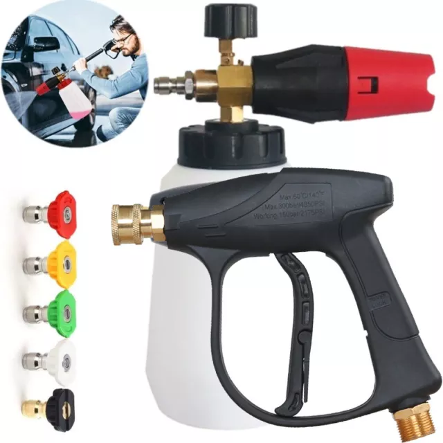 Snow Foam Lance Cannon Soap Jet Bottle Sprayer Pressure Washer Gun Car Wash 1/4"